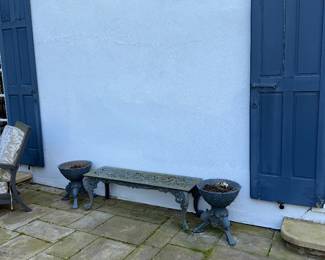 Antique Pair of Iron Benches