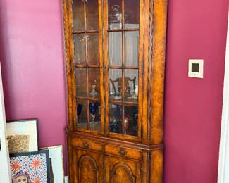 Burlwood Corner Cabinet