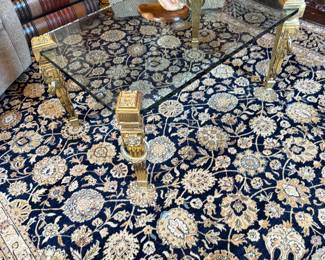 P E  Guerin Bronze and Glass Cocktail Table