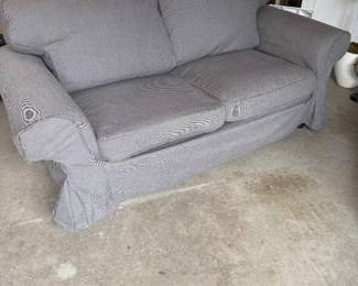 Sofa with Grey Slipcover 