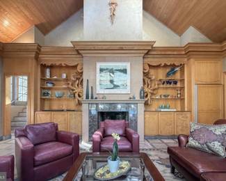 Set of 4 Leather Club Chairs by Baker Furniture