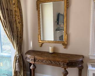 French Gilt Mirror and Console
