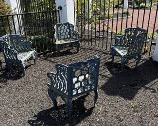 Set of 4 Antique Iron Chairs
