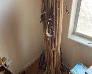 Tall Sculptural Saguaro Cactus Skeleton Floor Lamp