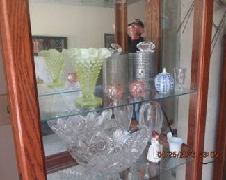 FENTON, SWAROVSKI FIGURINES, EABC (EARLY AMER BRILLIANT CUT) BOWL