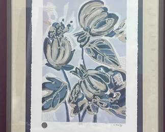 Abstract Botanical Framed Art, LE  Signed