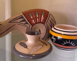 Authentic Signed Navajo Pottery  Sandstone Animal