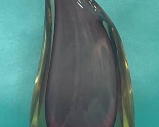 Luigi Onesto Glass Tear Drop Murano Vase