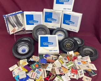 Vtg B.F. Goodrich Tire Ashtrays  Matches