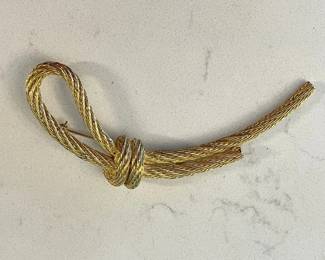 114-KD: Vintage Christian Dior Twisted Rope Brooch