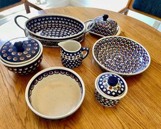 043-K: Polish Pottery Serving Lot #1