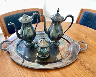 051-K: Vintage Wilcox “Lady Mary” Silverplate Tea & Coffee Service w/ Tray