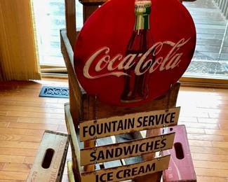 098-JM: Rustic Coca Cola “Found-Art” Crate Shelving
