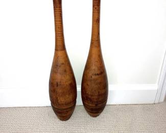 030-JM: Pair of Vintage Indian Clubs