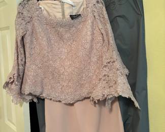 Yvonne LaFleur bell sleeved sequined n lace “mother of the bride” two piece gown