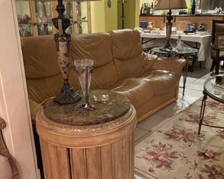Beautiful Castlery bar side table with marble top in great condition 