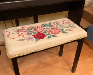 Yamaha Clavinova Piano bench with flowered needlepoint covering 