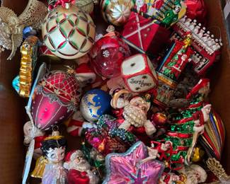 Large assortment of Vintage Christmas ornaments including Radko