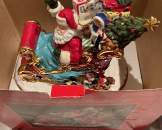 Christopher Radko Christmas “Sleighful of Joy” centerpiece cookie jar in box