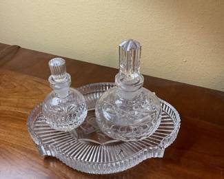 Crystal / glass vanity perfume set