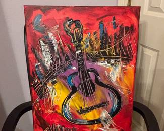 Vibrant abstract modern impressionist style painting Artwork created by Mark Kazav 