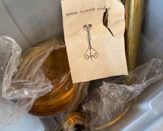 Antique brass plant stand in need of assembly 