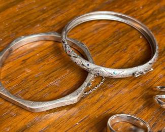 Older sterling bracelets… perfect for stacking.