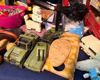 Vintage Military Tank Vehicles Army Toys Stuffed Animals Assorted Playthings Retro Boys Toys Collectible Lot