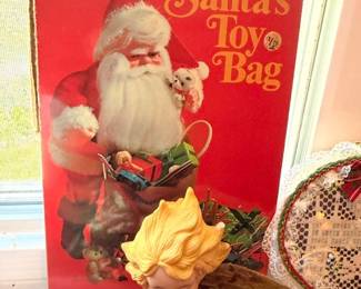 Santas Toy Bag A Golden Book Vintage Childrens Book Gold Angel Figurine Christmas Display Holiday Decor Collectible