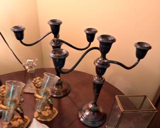 Silver Plate Five Arm Candelabra Candlestick Holder Elegant Formal Dining Table Centerpiece Victorian Style Vintage Silverplate Collectible