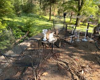 Wrought Iron Garden Furniture Shepherds Hooks Bird Bath Statuary Outdoor Yard Sale Overview