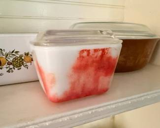 Pyrex Gooseberry Pink Refrigerator Dishes with Lids Vintage Pyrex Bakeware Kitchen Collectible