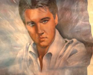 Elvis Presley Portrait Print Signed Art Rock and Roll Music Memorabilia King of Rock Vintage Celebrity Collectible
