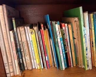 Vintage Childrens Books Shelf Hardcovers Picture Books Early Readers Kids Library Book Collection Lot