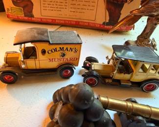 Vintage Colmans Mustard Delivery Truck Model Toy Car Brass Telescope Spyglass Antique Advertising Collectible