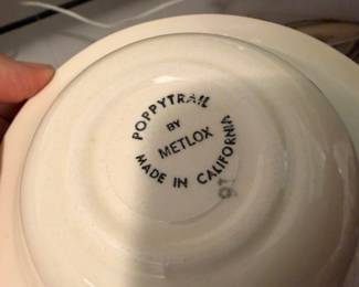 Poppytrail by Metlox Made in California Maker Mark Stamp Backstamp Vintage California Pottery