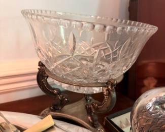 Cut Crystal Bowl Large Centerpiece Brilliant Cut Glass Vintage Formal Entertaining