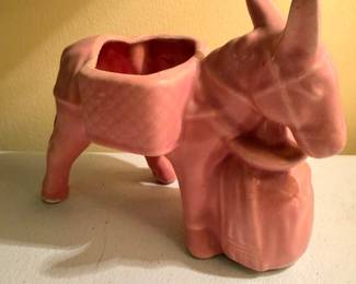 Vintage Pink Ceramic Donkey Planter Mid Century Pottery Animal Figurine Flower Pot 1950s Decor Collectible