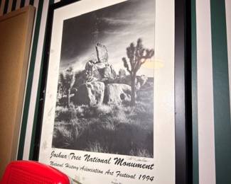 Joshua Tree National Monument Framed Black White Print 1994 Art Festival Poster Nature Photography Wall Art