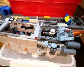 LEGO Built Set Coast Guard Ship Die Cast Cars Red Bin Building Bricks Toys Construction Sets Kids Toys Collectible Lot