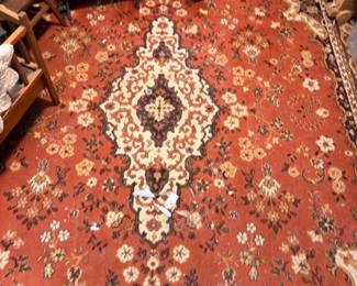 Red Oriental Area Rug Floral Medallion Pattern Hand Knotted Style Persian Rug Traditional Carpet Home Decor