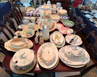 Assorted Vintage China Porcelain Collection Floral Plates Bowls Teapots Cups Serving Dishes Lot