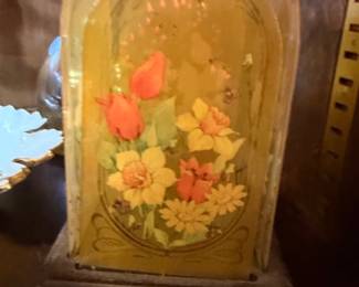 Victorian Glass Dome Cloche Dried Flower Arrangement Wood Base Display Bell Jar Antique Floral Terrarium Vintage Decor