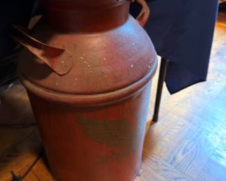 Antique Copper Milk Can Cream Can With Lid Large Farmhouse Dairy Primitive Country Decor Vintage