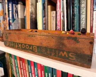 Vintage Swifts Brookfield Cheese Wood Crate Box Advertising Collectible Antique Wooden Dairy Box