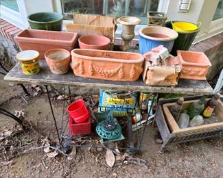 Assorted Terra Cotta Ceramic Garden Planters Pots Window Boxes Colorful Outdoor Gardening Lot