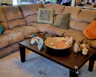 Three piece sectional with recliners. 