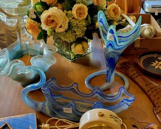 Vintage glass decor. 