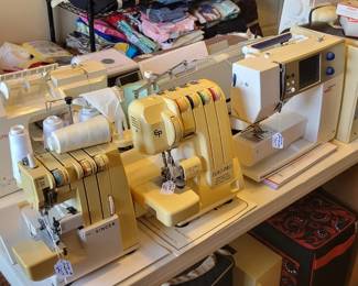 Singer and Euro-Pro sewing machines. 