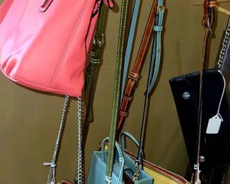 Coach, Dooney and Burke, and Hobo purses and handbags. 